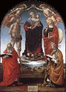 Luca Signorelli The Virgin and Child among Angels and Saints Spain oil painting artist